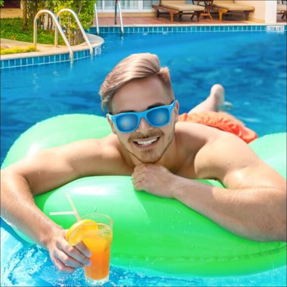 Unisex Retro Party Sunglasses with Mirrored Lens, UV400 Protection